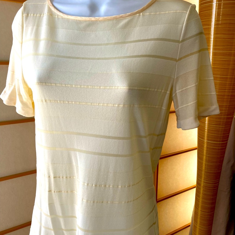 Giorgio Armani 44 10US Viscose polyamide boat neck top cream